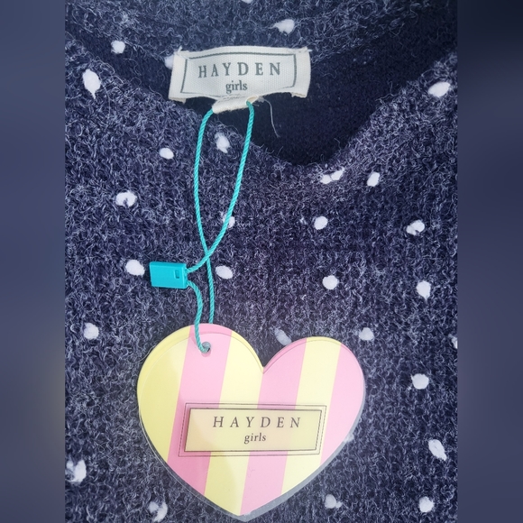 Hayden Girl's Pom Pom Baby Doll Top New with Tags Size Large Ruffle Cuffs - Picture 3 of 11